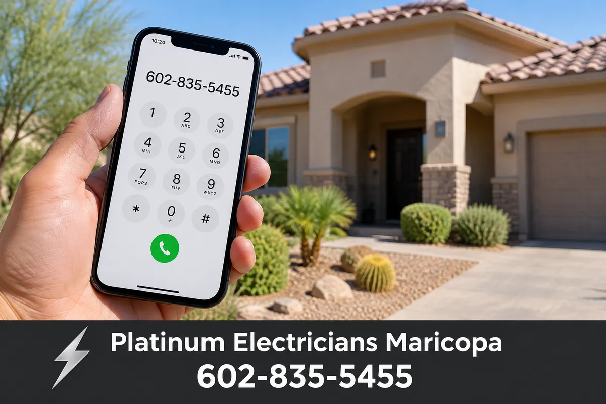 Phone showing a dial screen with an Arizona home in the background